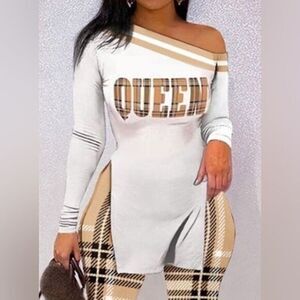 QUEEN Letter Print Lounge‎ Set Size L